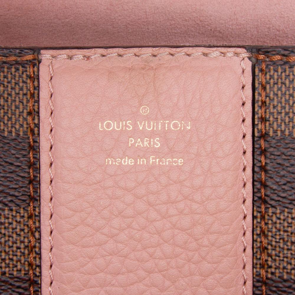 Louis Vuitton B Louis Vuitton Brown Damier Canvas Fabric Damier Ebene Cuir Taurillon Wight France