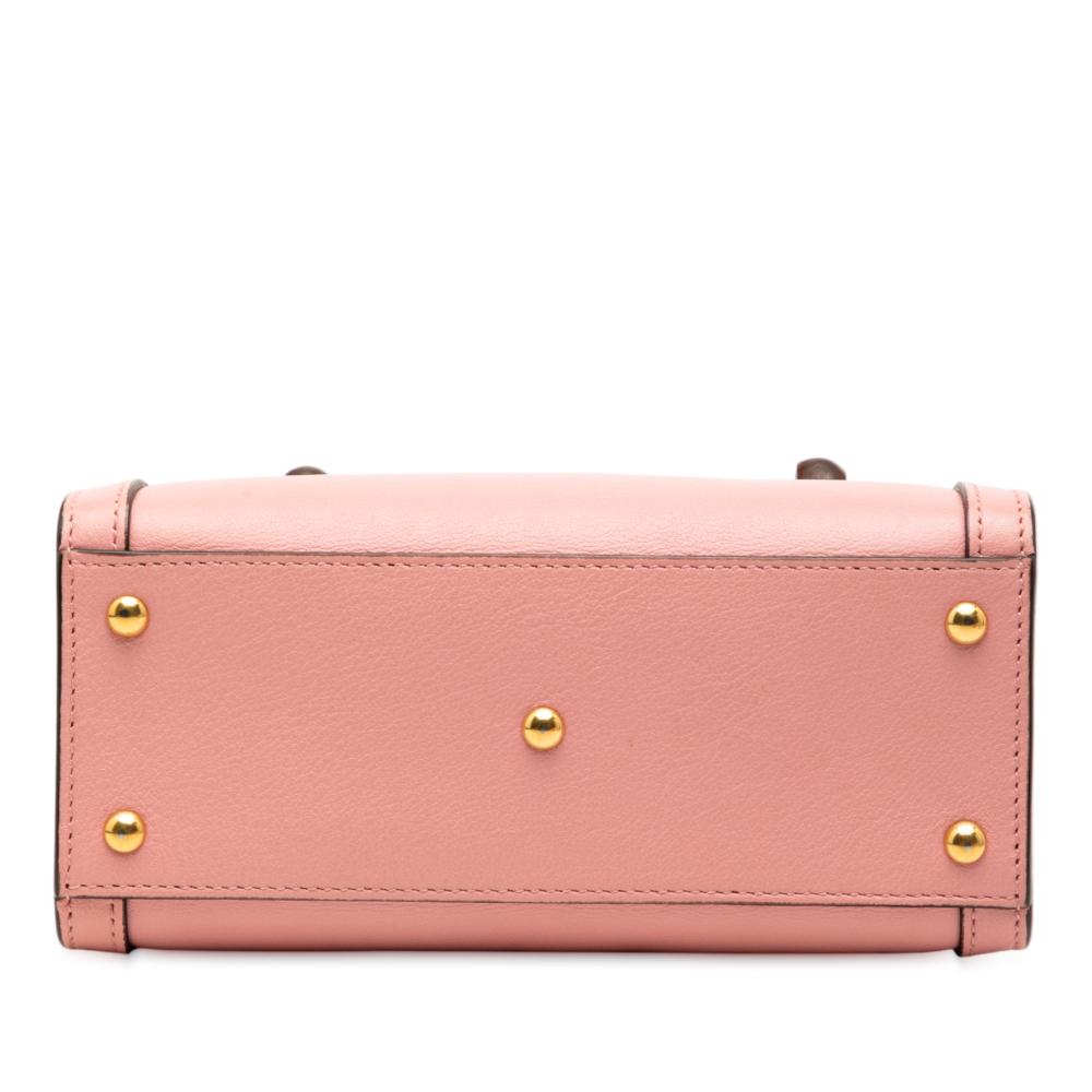 Gucci AB Gucci Pink Salmon Calf Leather Mini skin Bamboo Diana Satchel Italy
