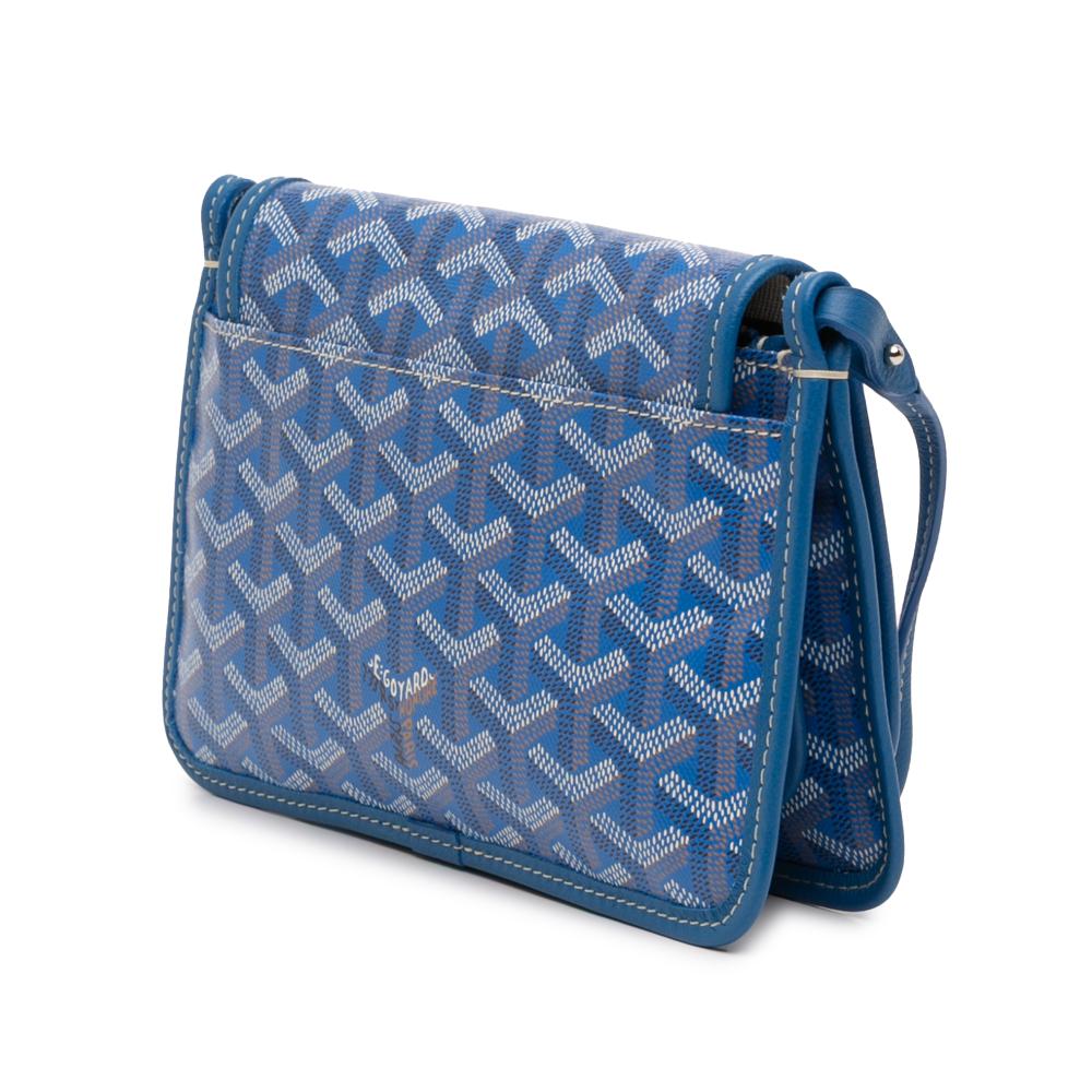 Goyard AB Goyard Blue Coated Canvas Fabric Goyardine Plumet Pocket Wallet France