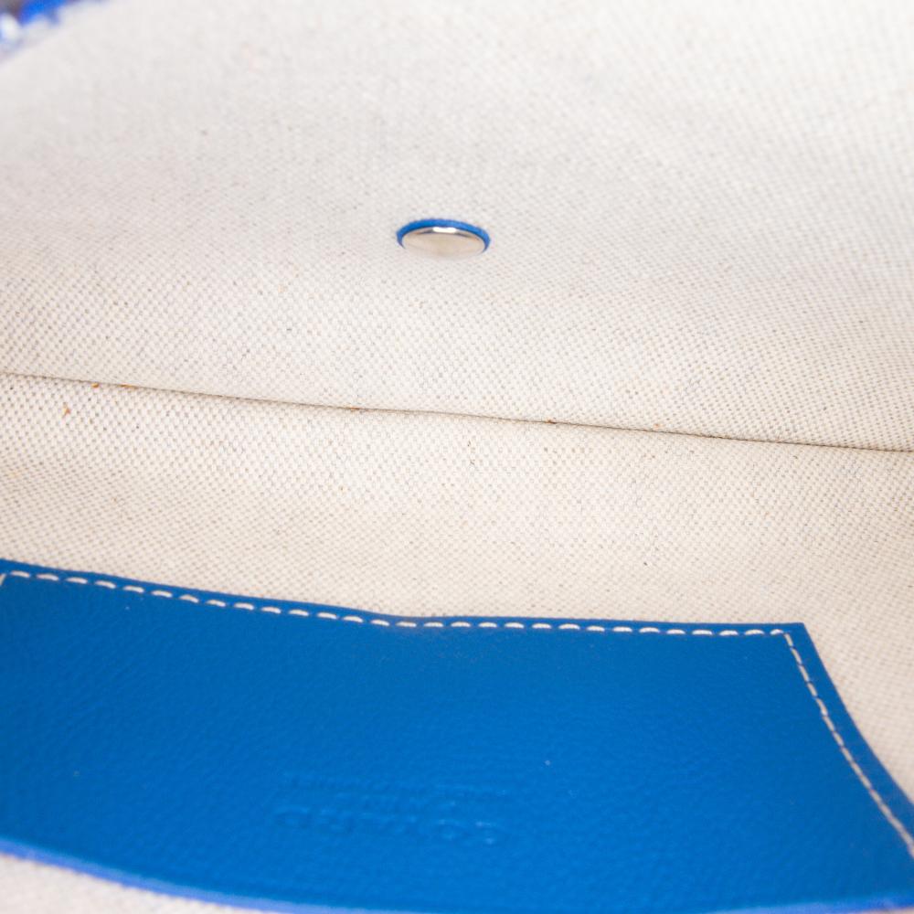 Goyard AB Goyard Blue Coated Canvas Fabric Goyardine Plumet Pocket Wallet France