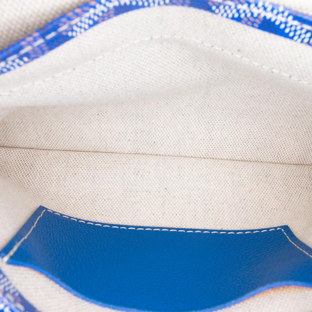 Goyard AB Goyard Blue Coated Canvas Fabric Goyardine Plumet Pocket Wallet France
