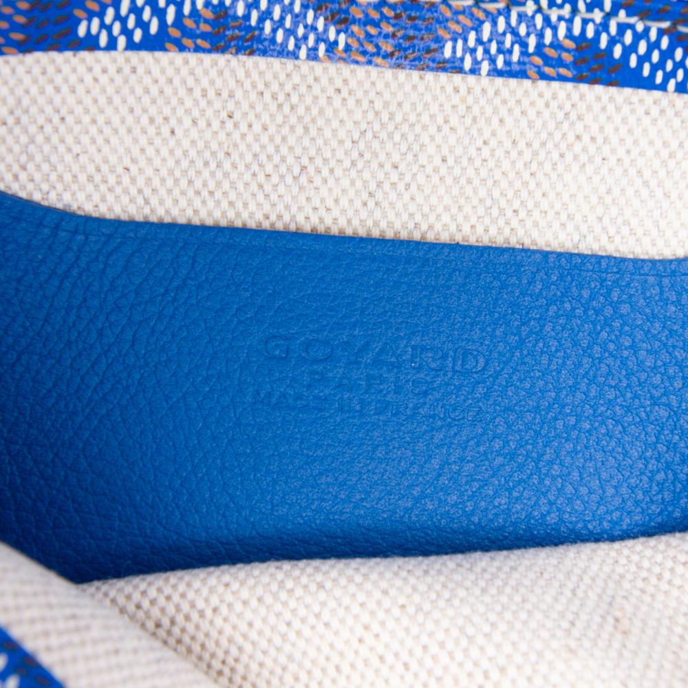 Goyard AB Goyard Blue Coated Canvas Fabric Goyardine Plumet Pocket Wallet France
