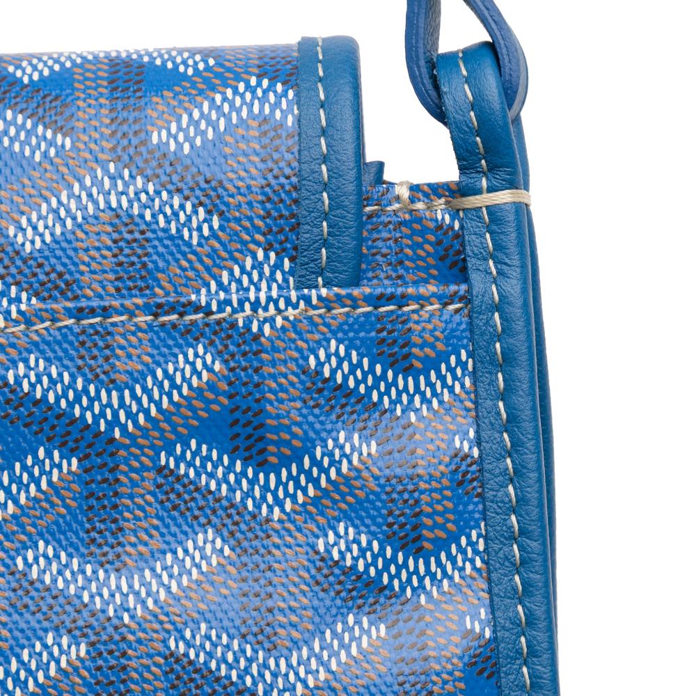 Goyard AB Goyard Blue Coated Canvas Fabric Goyardine Plumet Pocket Wallet France