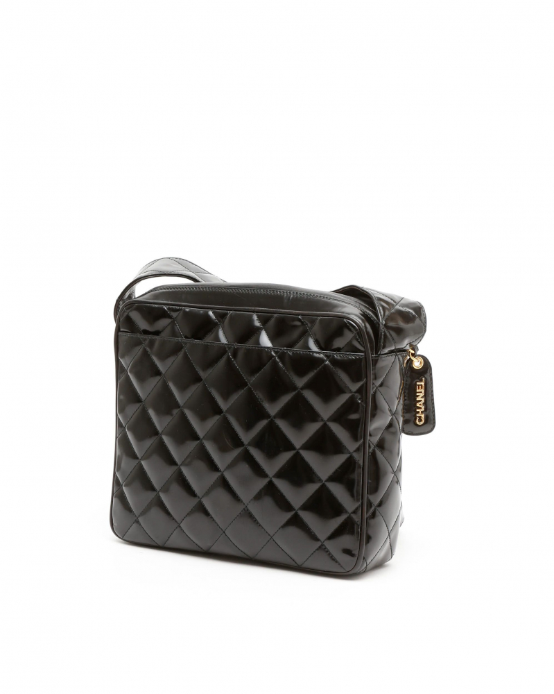 Chanel Quilted Patent Camera Bag