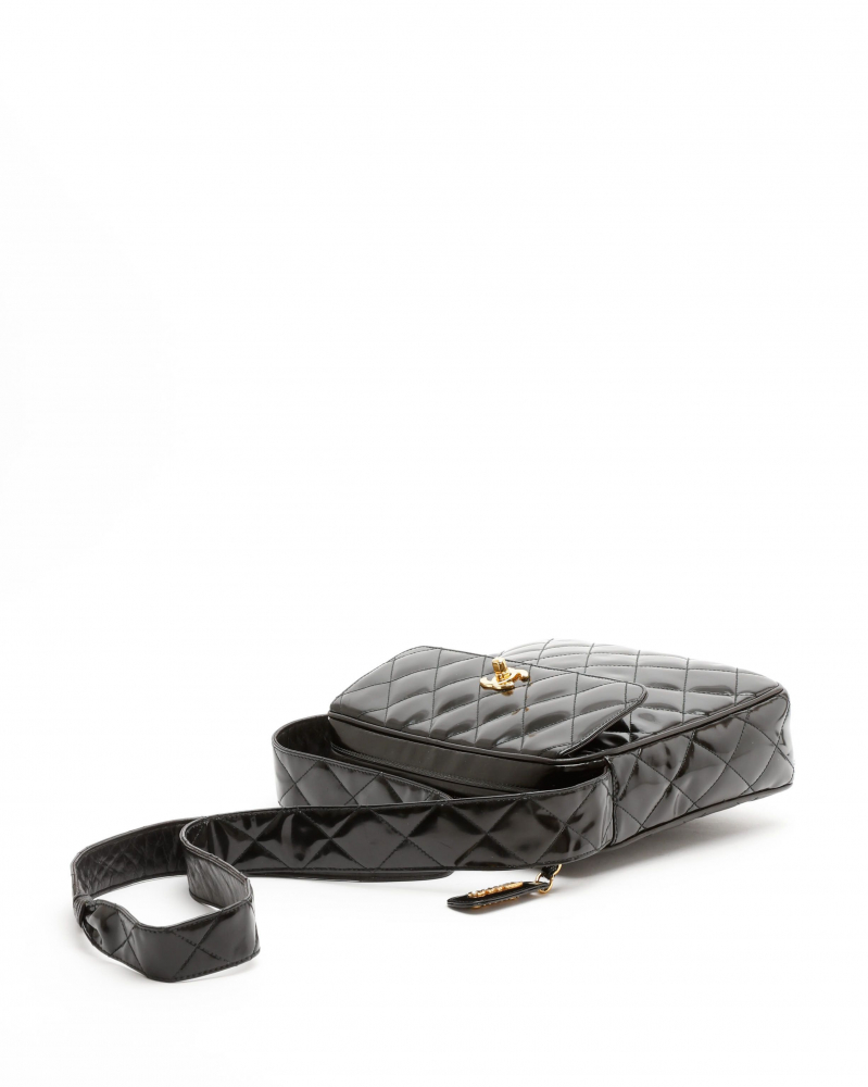 Chanel Quilted Patent Camera Bag