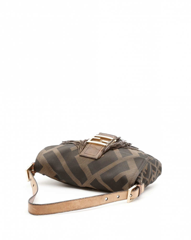 Fendi Zucca Fringe Baguette Bag