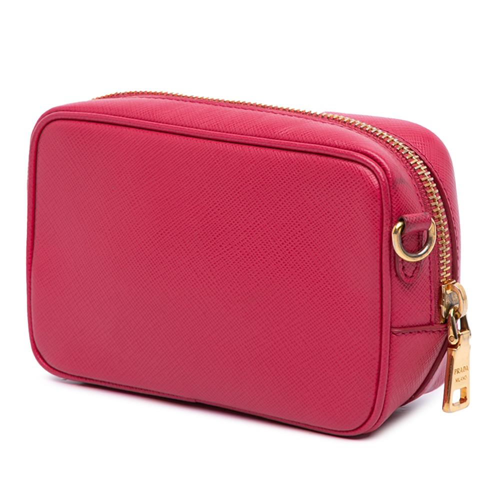 Prada B Prada Pink Blush Saffiano Leather Mini Camera Bag Italy