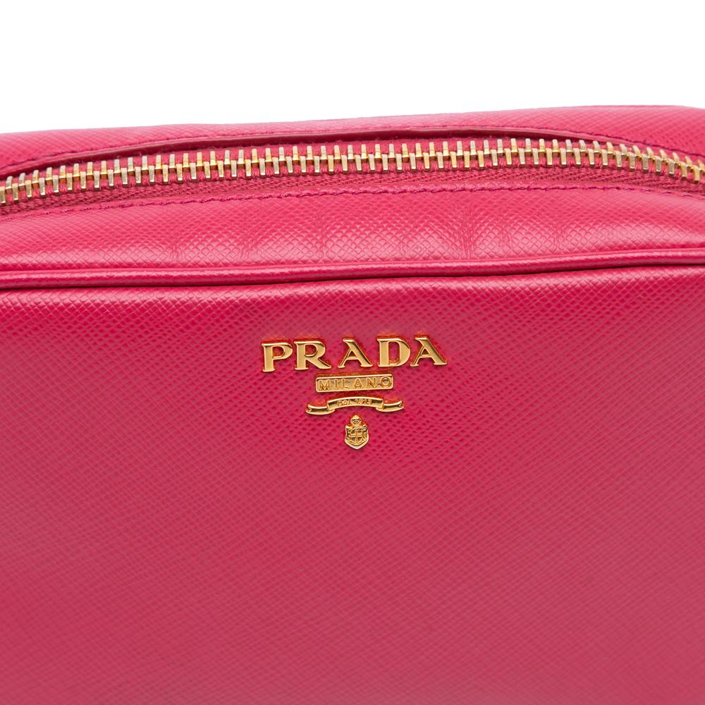 Prada B Prada Pink Blush Saffiano Leather Mini Camera Bag Italy