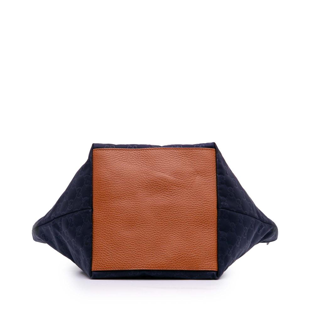 Gucci B Gucci Blue Nylon Fabric GG Web Tote Italy