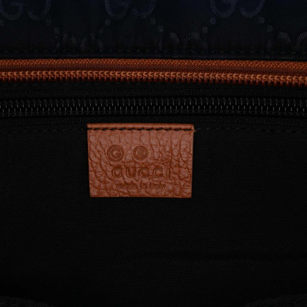 Gucci B Gucci Blue Nylon Fabric GG Web Tote Italy