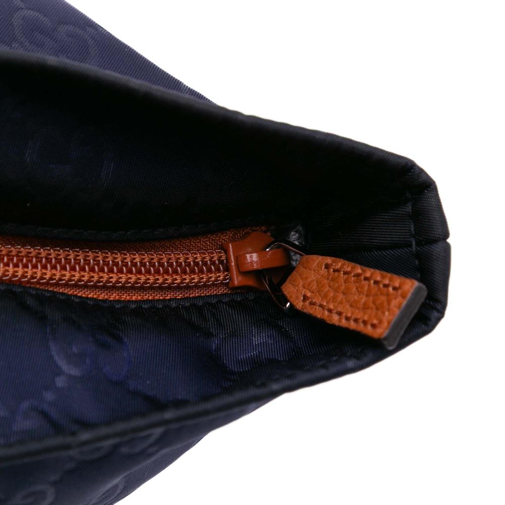 Gucci B Gucci Blue Nylon Fabric GG Web Tote Italy