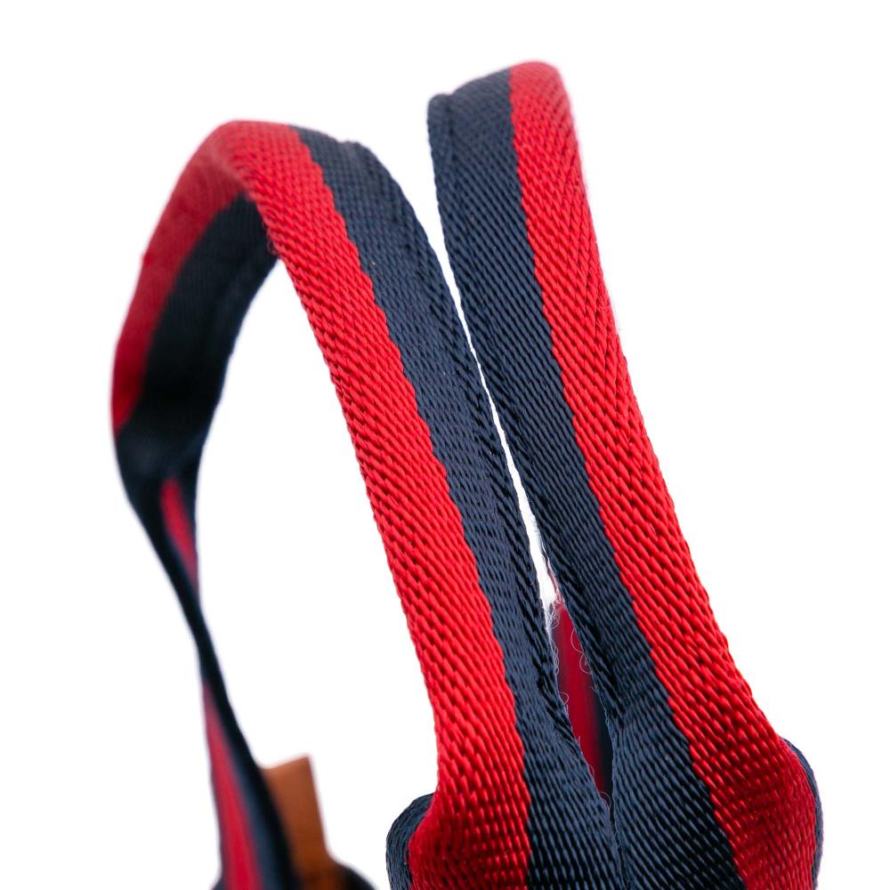 Gucci B Gucci Blue Nylon Fabric GG Web Tote Italy