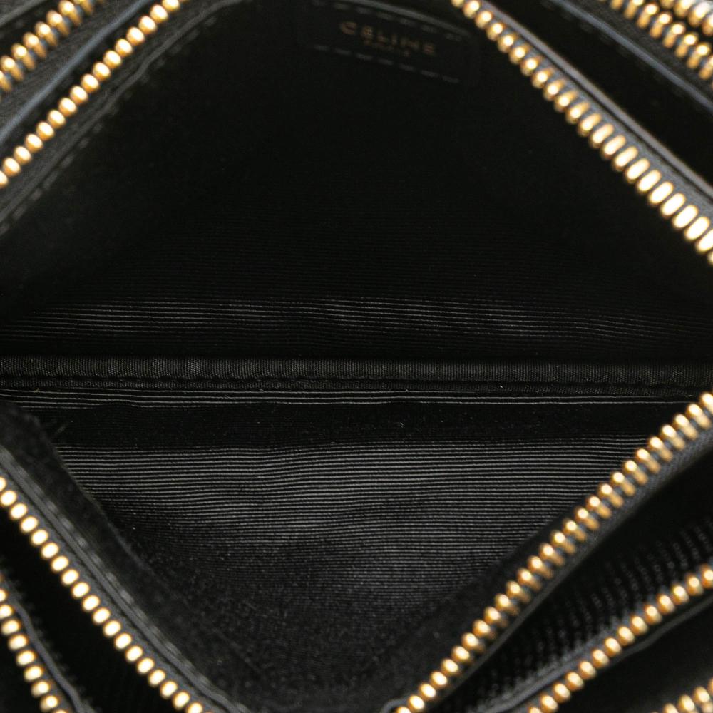 Celine B Celine Black Mesh Fabric Small Sequin Trio Crossbody Italy
