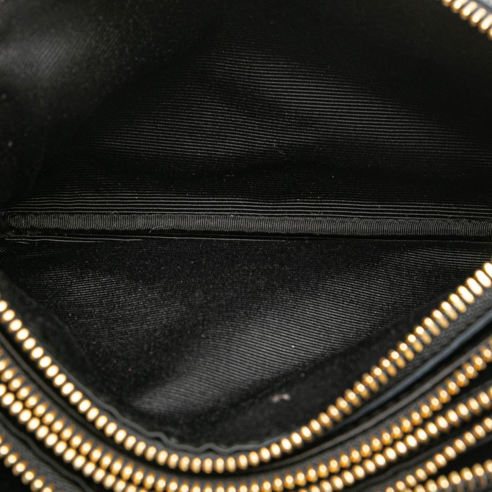 Celine B Celine Black Mesh Fabric Small Sequin Trio Crossbody Italy