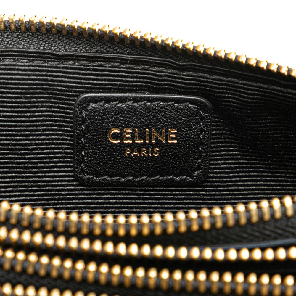 Celine B Celine Black Mesh Fabric Small Sequin Trio Crossbody Italy