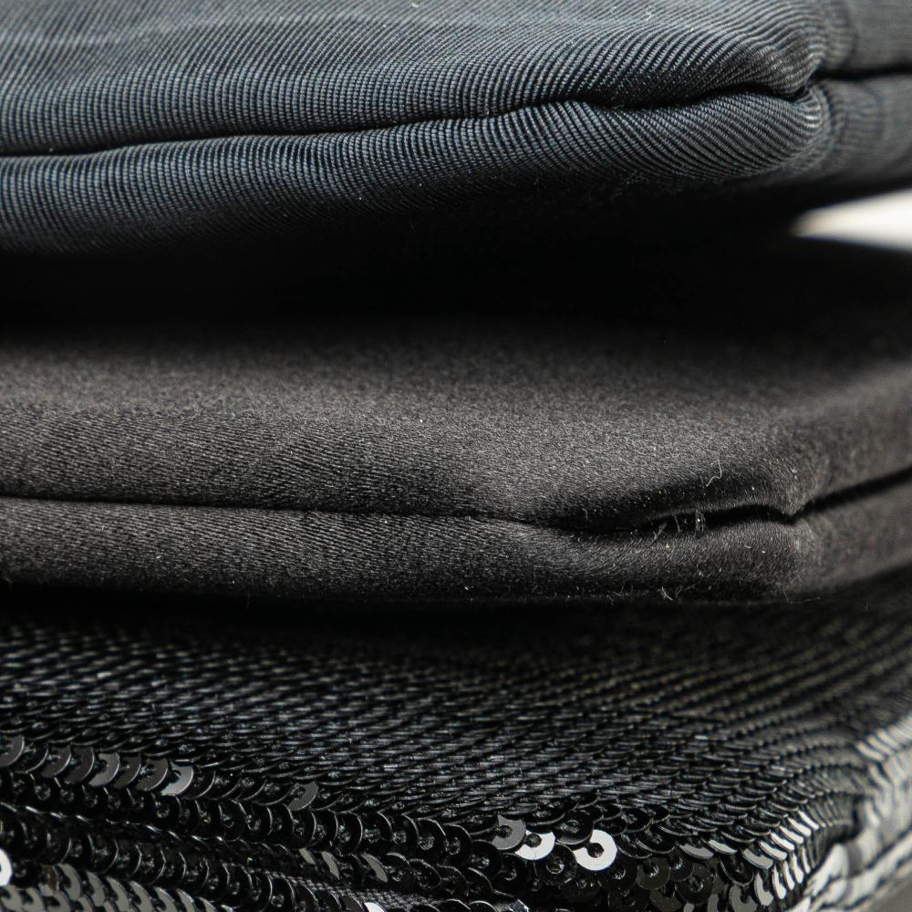 Celine B Celine Black Mesh Fabric Small Sequin Trio Crossbody Italy