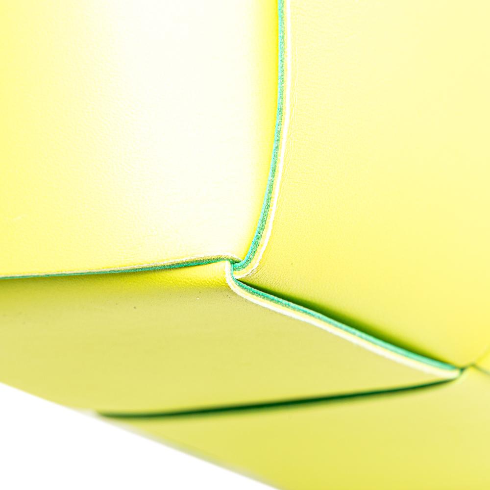 Bottega Veneta Yellow Neon Yellow Nappa Leather Leather Small Nappa Maxi Intrecciato Arco Tote Italy