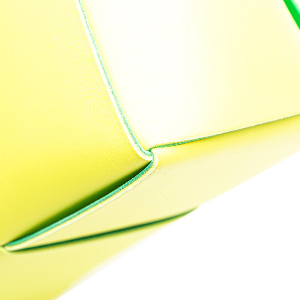 Bottega Veneta Yellow Neon Yellow Nappa Leather Leather Small Nappa Maxi Intrecciato Arco Tote Italy