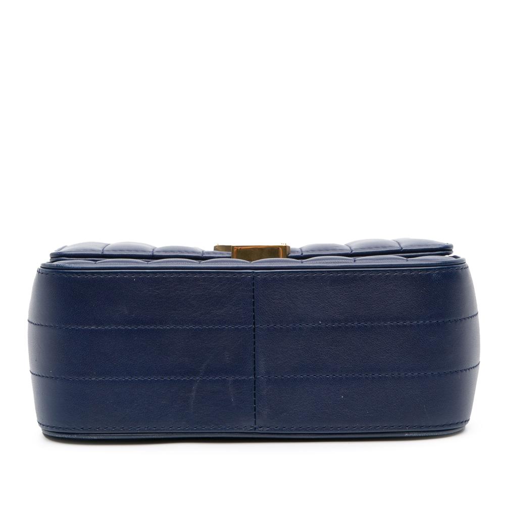 Saint Laurent B Saint Laurent Blue Lambskin Leather Leather Medium Lambskin Monogram Vicky Chain Bag Italy