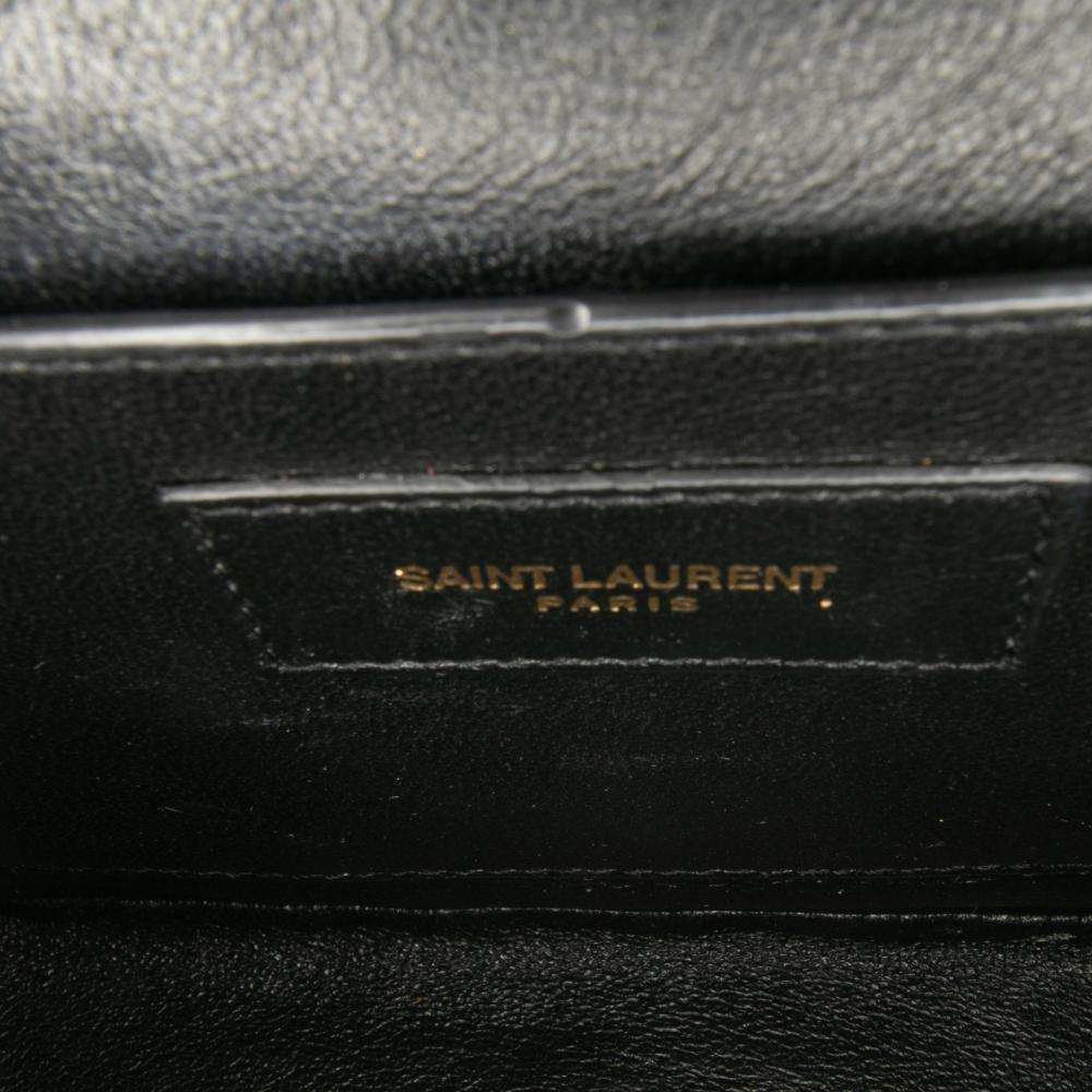 Saint Laurent B Saint Laurent Blue Lambskin Leather Leather Medium Lambskin Monogram Vicky Chain Bag Italy