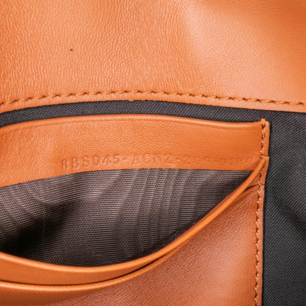 Fendi AB Fendi Brown Nappa Leather Leather Mini Bicolor Nappa Apolo Chain Baguette Shoulder Bag Italy