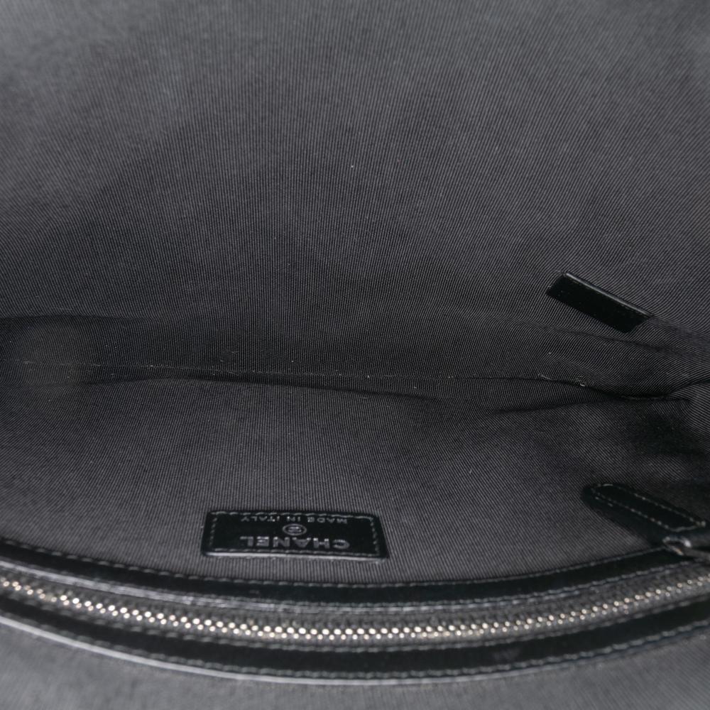 Chanel AB Chanel Blue Midnight Blue Tweed Fabric Medium and Calfskin Gabrielle O Case Clutch Italy