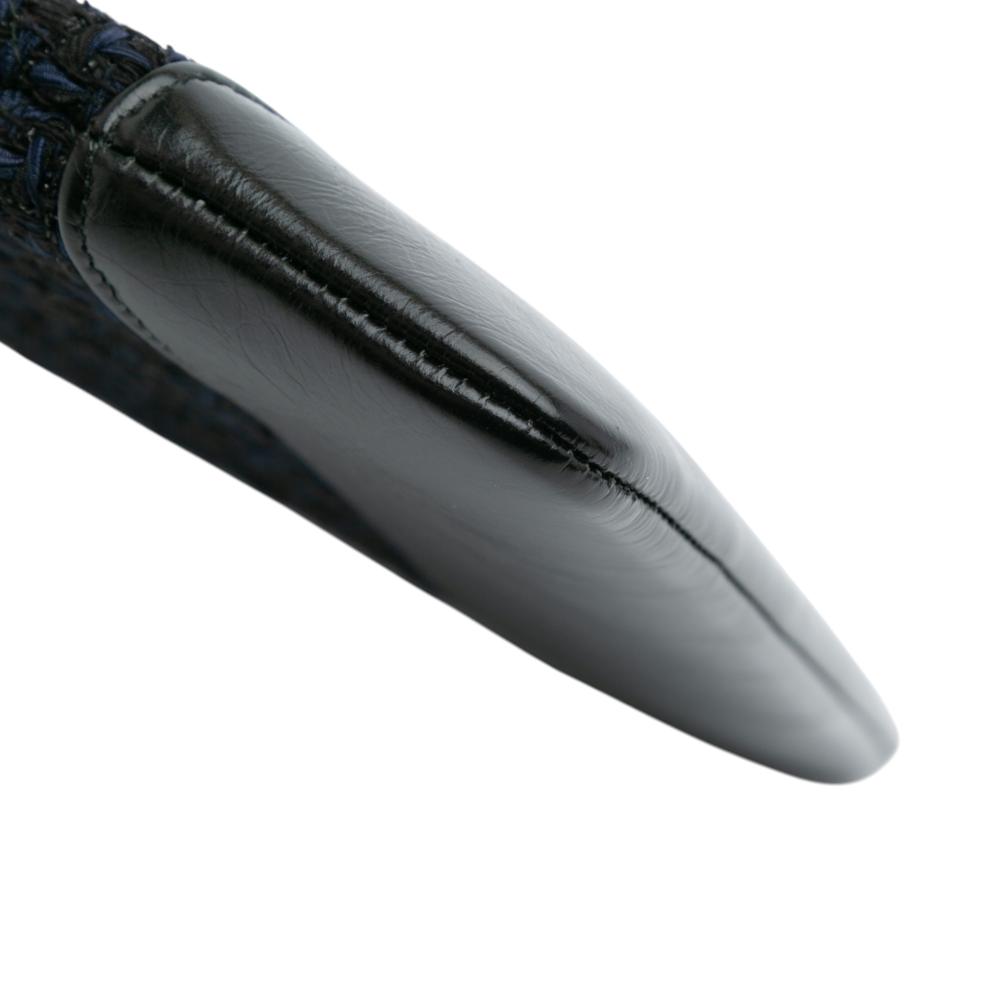 Chanel AB Chanel Blue Midnight Blue Tweed Fabric Medium and Calfskin Gabrielle O Case Clutch Italy