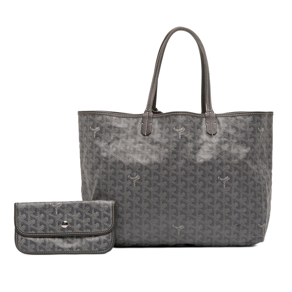 Goyard B Goyard Gray Coated Canvas Fabric Goyardine Saint Louis PM France