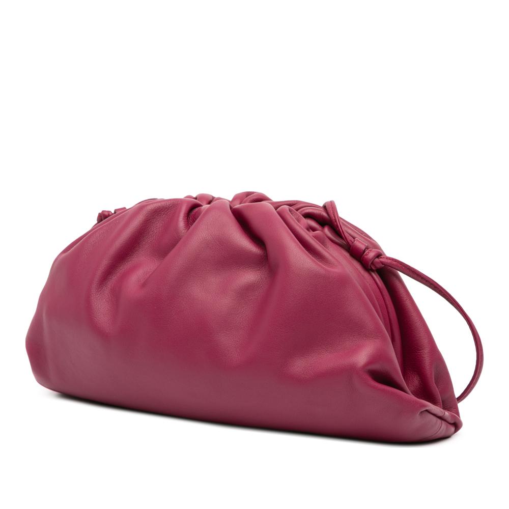 Bottega Veneta AB Bottega Veneta Purple Magenta Lambskin Leather Leather Lambskin The Mini Pouch Crossbody Italy