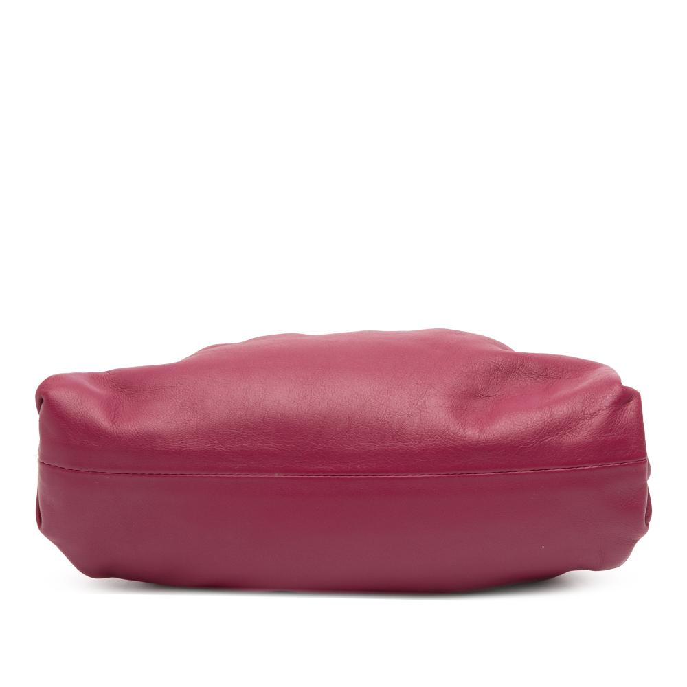 Bottega Veneta AB Bottega Veneta Purple Magenta Lambskin Leather Leather Lambskin The Mini Pouch Crossbody Italy