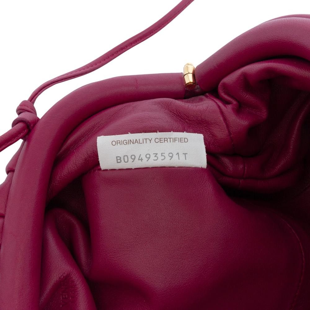 Bottega Veneta AB Bottega Veneta Purple Magenta Lambskin Leather Leather Lambskin The Mini Pouch Crossbody Italy