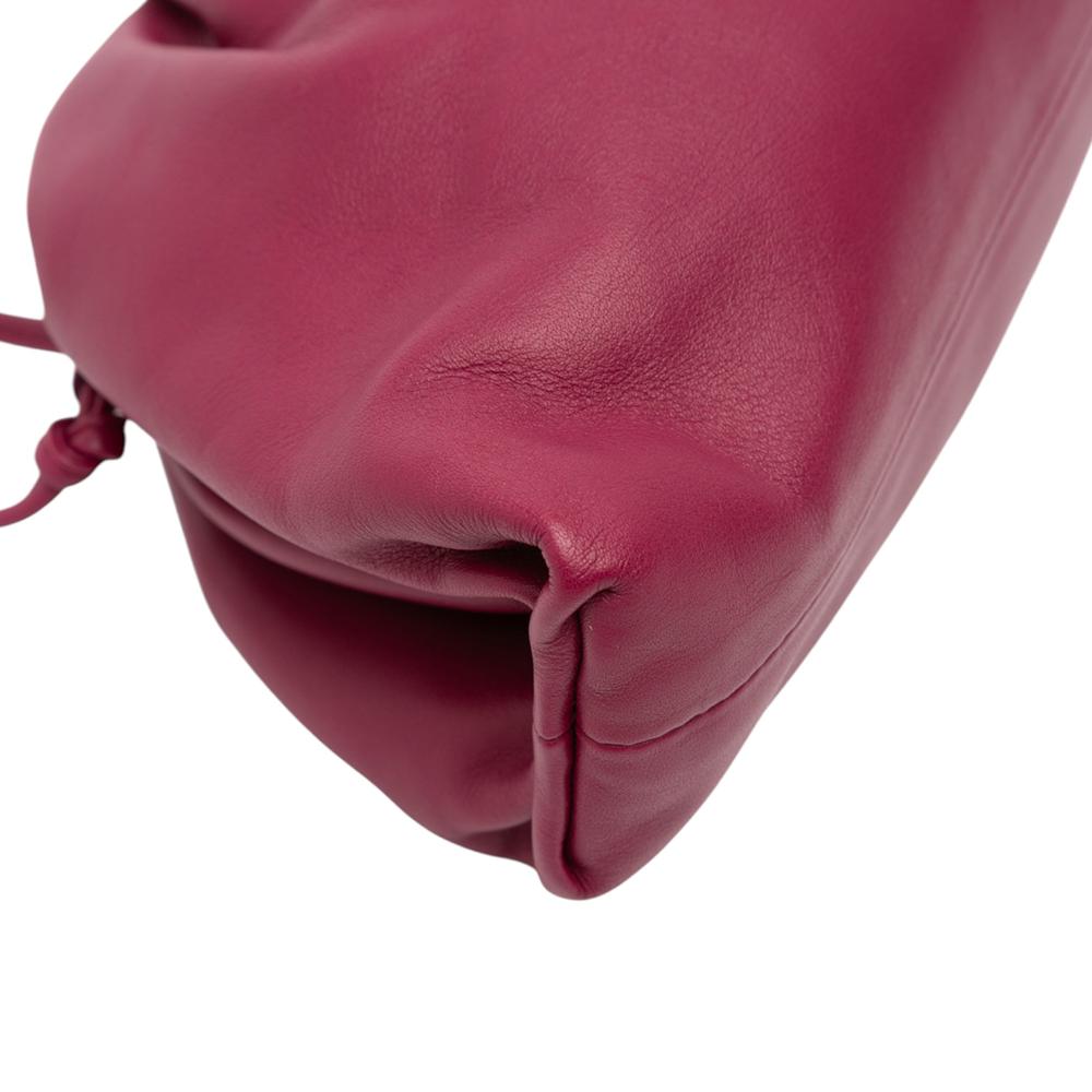 Bottega Veneta AB Bottega Veneta Purple Magenta Lambskin Leather Leather Lambskin The Mini Pouch Crossbody Italy