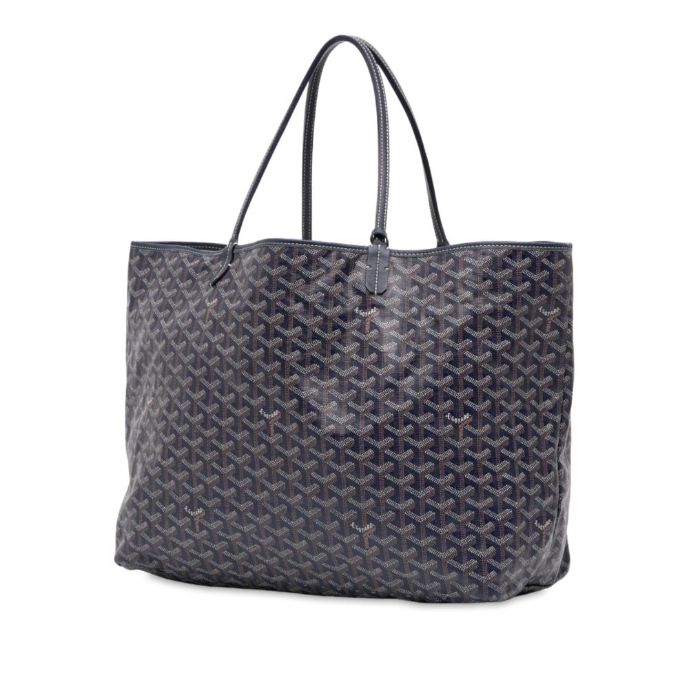 Goyard B Goyard Blue Dark Blue Coated Canvas Fabric Goyardine Saint Louis GM France