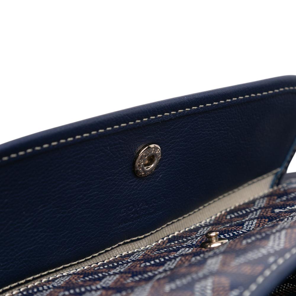 Goyard B Goyard Blue Dark Blue Coated Canvas Fabric Goyardine Saint Louis GM France