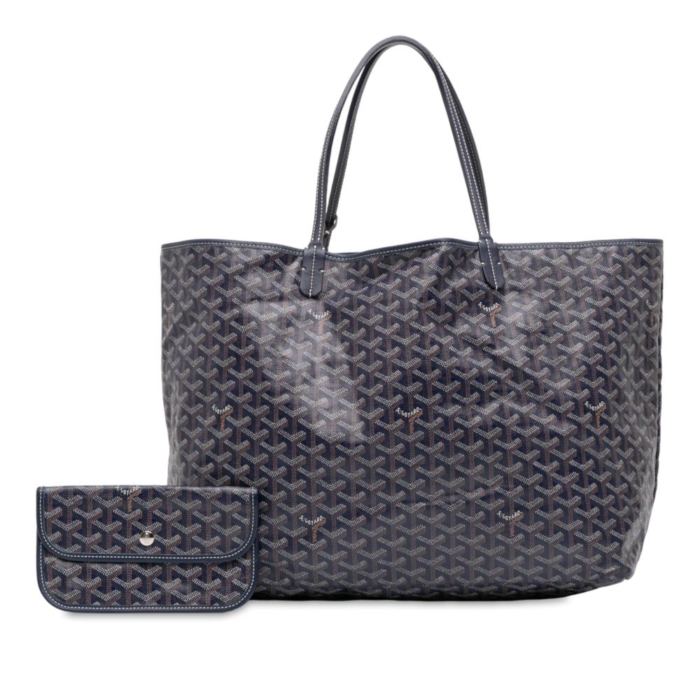 Goyard B Goyard Blue Dark Blue Coated Canvas Fabric Goyardine Saint Louis GM France