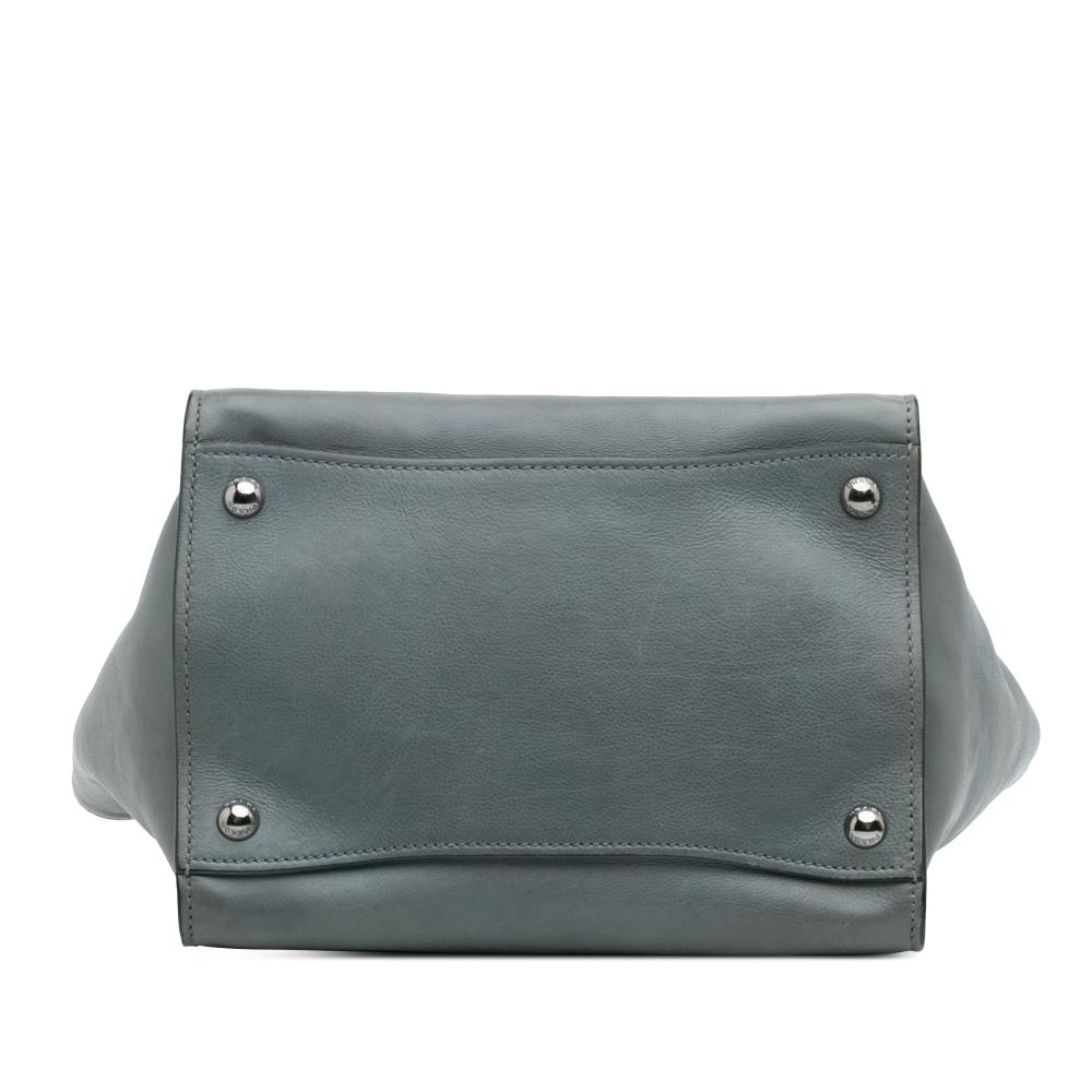 Prada B Prada Gray Dark Gray Calf Leather Glace Twin Pocket Satchel Italy