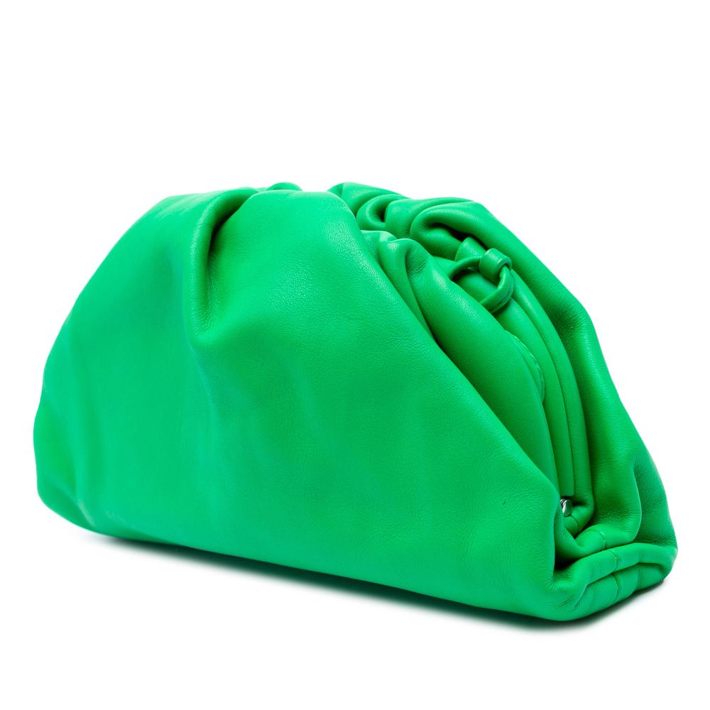 Bottega Veneta B Bottega Veneta Green Lambskin Leather Leather Lambskin The Mini Pouch Crossbody Italy