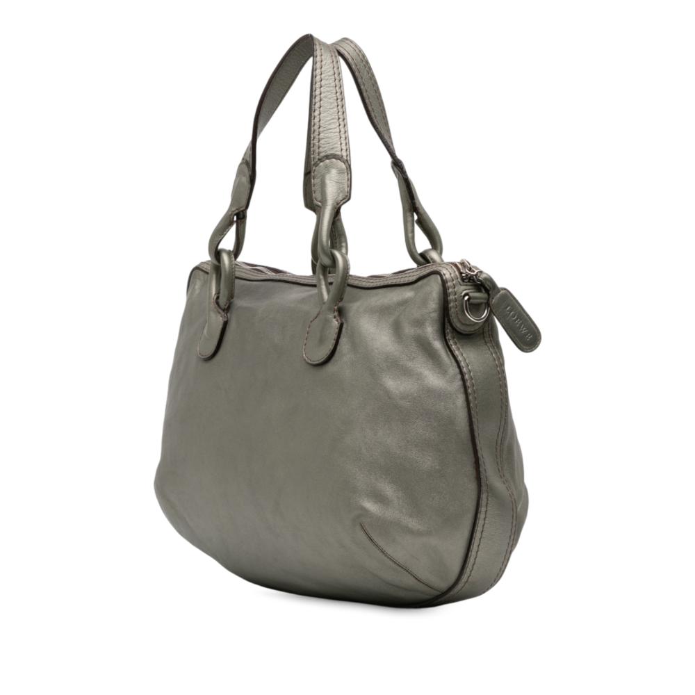 Loewe B LOEWE Green Calf Leather Metallic Fiesta Satchel China