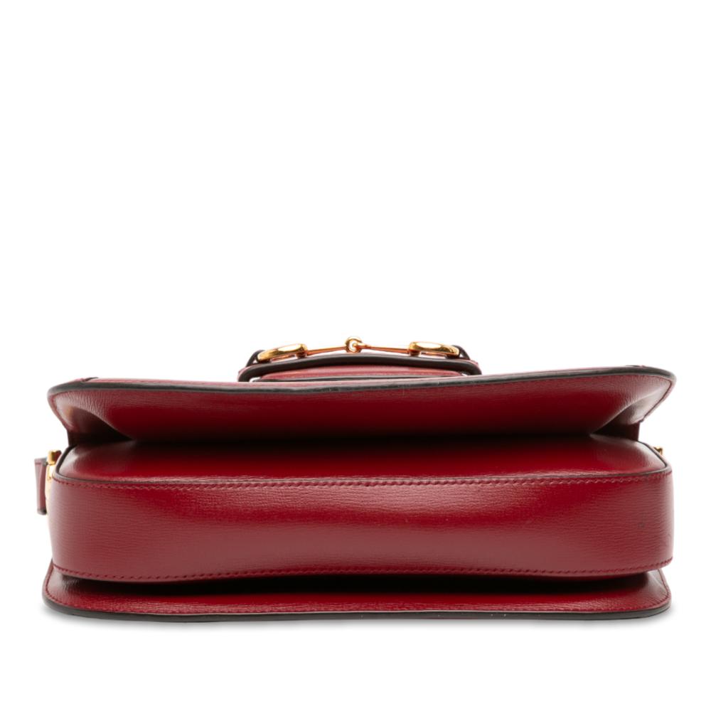 Gucci B Gucci Brown Beige with Red Coated Canvas Fabric Medium GG Supreme Horsebit 1955 Shoulder Bag Italy