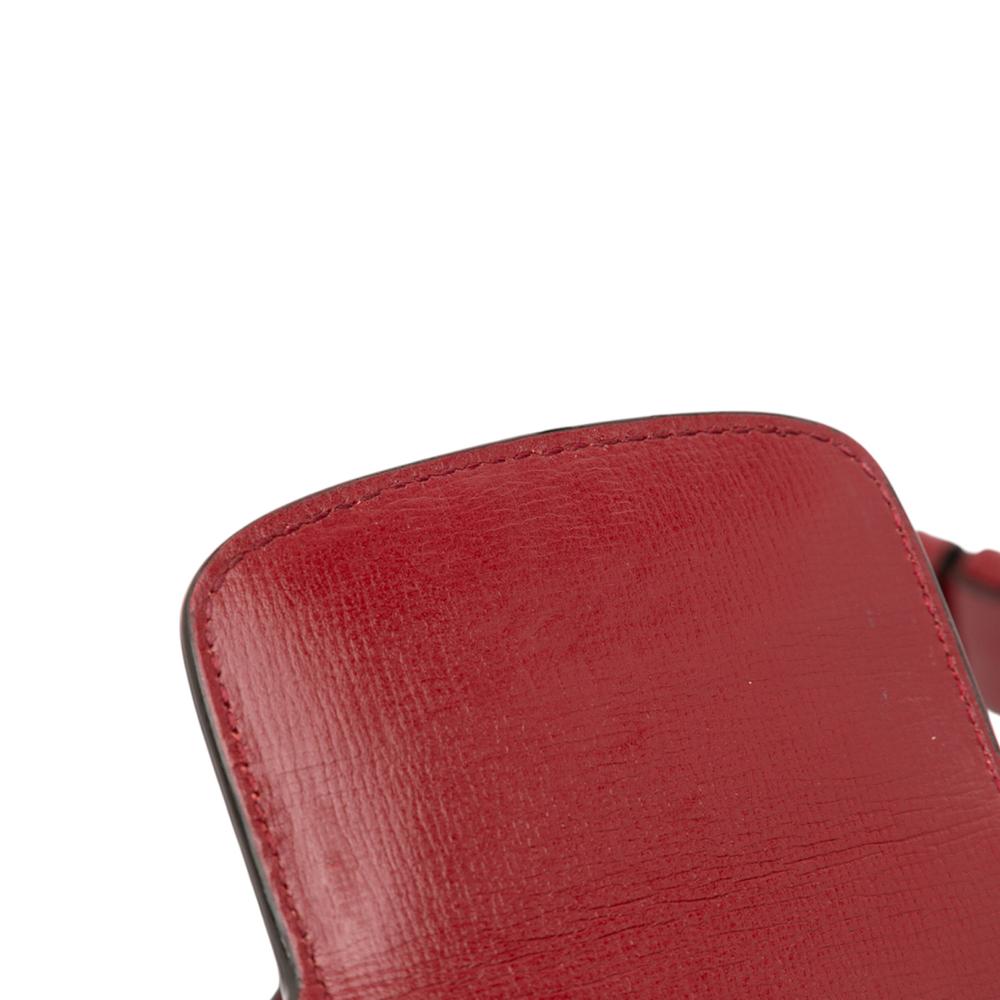 Gucci B Gucci Brown Beige with Red Coated Canvas Fabric Medium GG Supreme Horsebit 1955 Shoulder Bag Italy