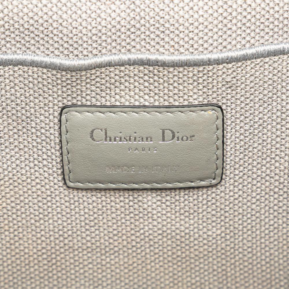 Christian Dior B Dior Gray Canvas Fabric Oblique Diortravel Vanity Case Italy