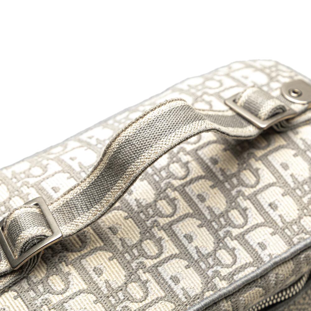 Christian Dior B Dior Gray Canvas Fabric Oblique Diortravel Vanity Case Italy