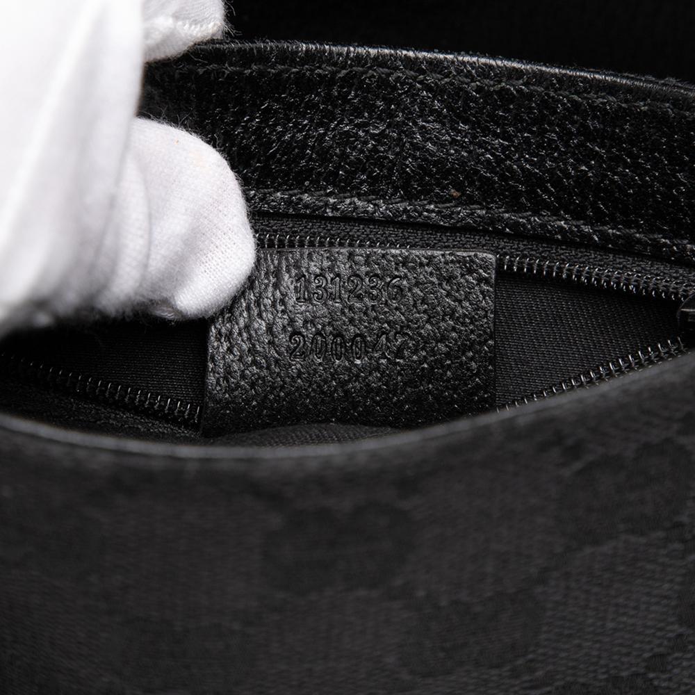 Gucci B Gucci Black Canvas Fabric GG Belt Bag Italy