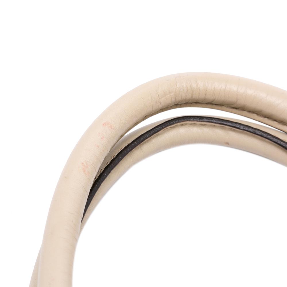 Gucci B Gucci Brown Beige with White Canvas Fabric GG Scarlett Tote Italy