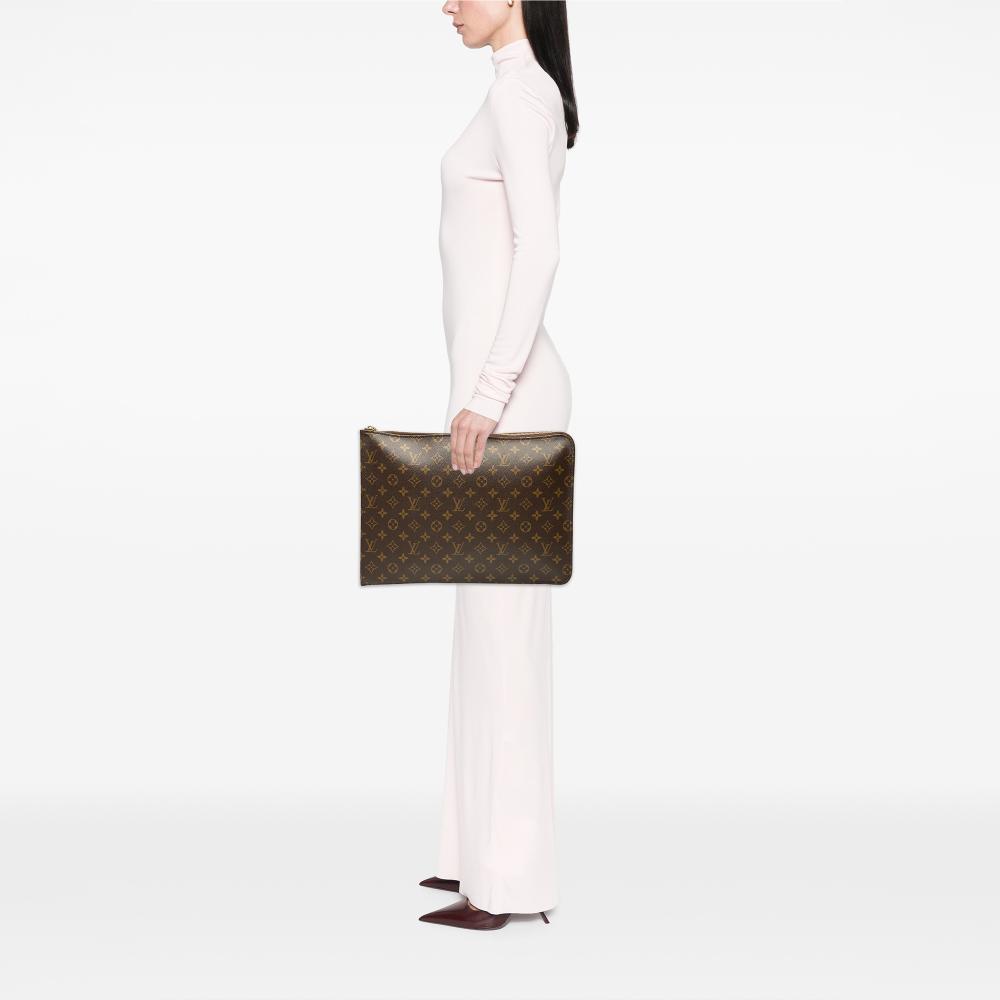 Louis Vuitton B Louis Vuitton Brown Monogram Canvas Fabric Monogram Poche Documents Portfolio France