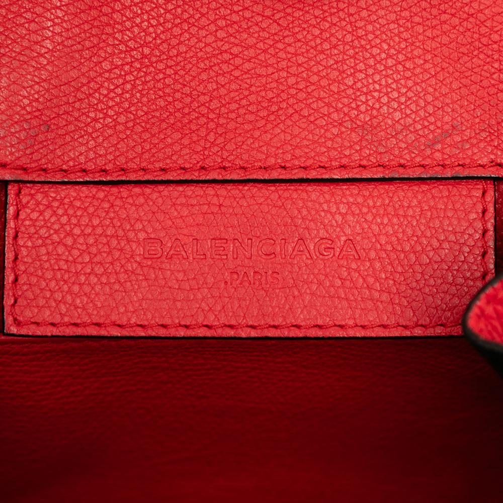 Balenciaga B Balenciaga Red Calf Leather Grained skin Papier A6 Zip Around Tote Italy
