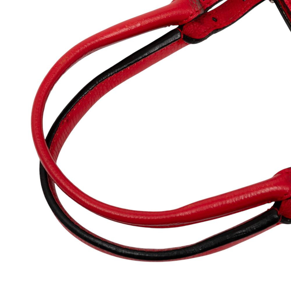 Balenciaga B Balenciaga Red Calf Leather Grained skin Papier A6 Zip Around Tote Italy