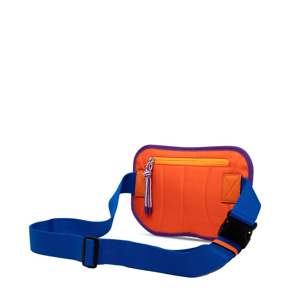 Gucci AB Gucci Blue Nylon Fabric GG and Rubber Belt Bag Italy