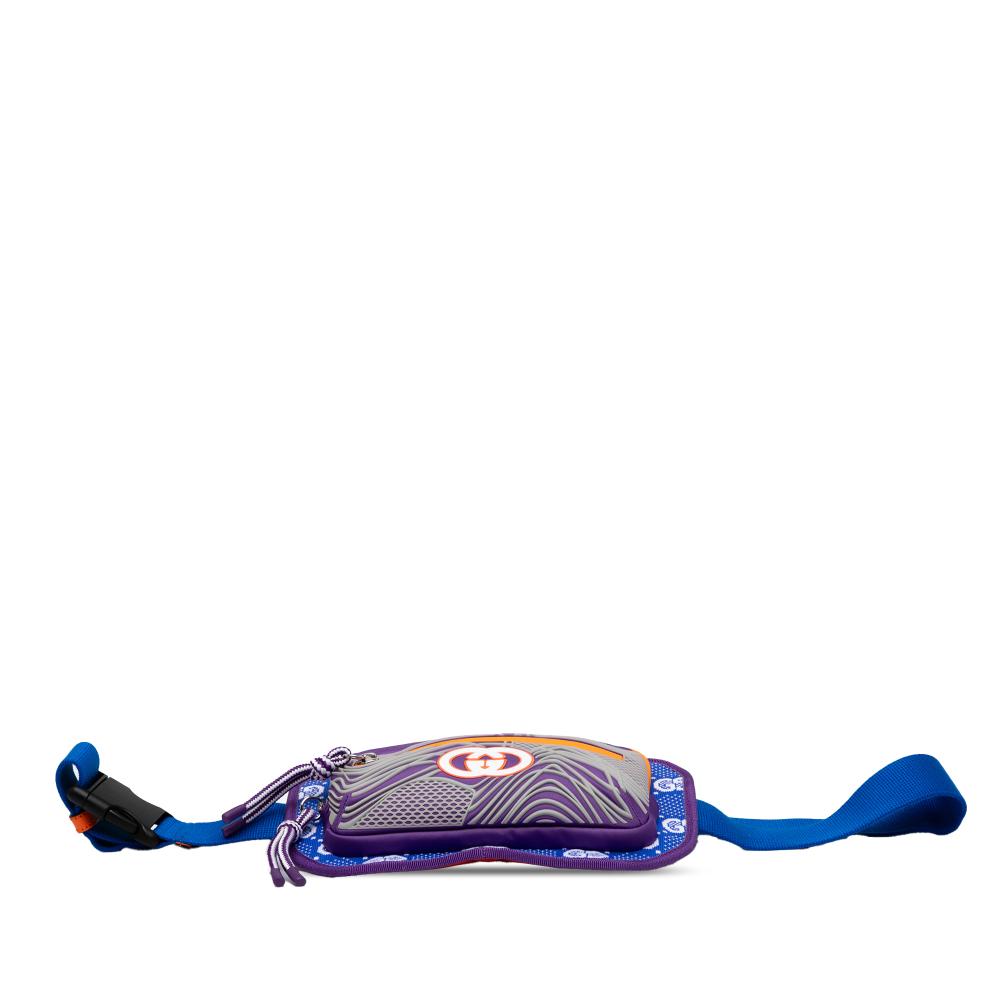 Gucci AB Gucci Blue Nylon Fabric GG and Rubber Belt Bag Italy