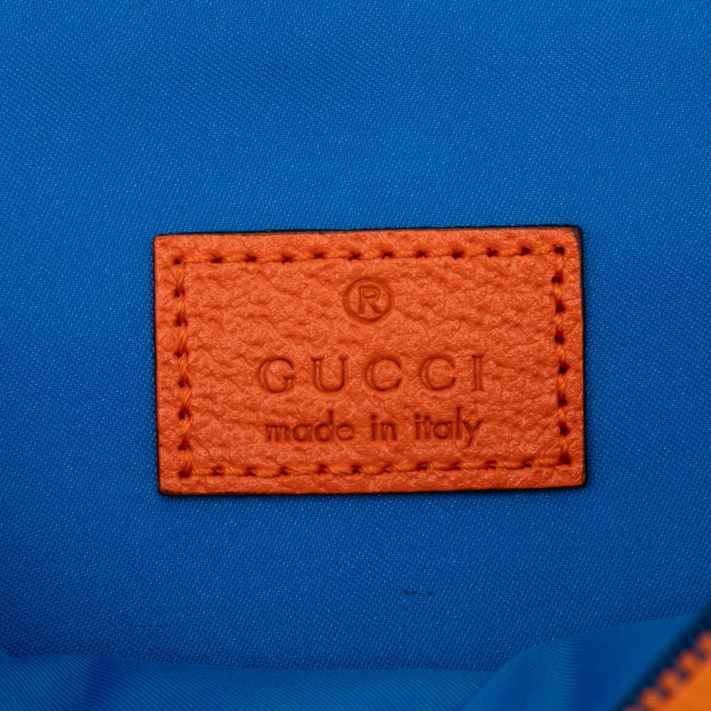 Gucci AB Gucci Blue Nylon Fabric GG and Rubber Belt Bag Italy